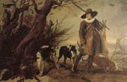 A Hunter with Dogs Against a Landscape WILDENS, Jan